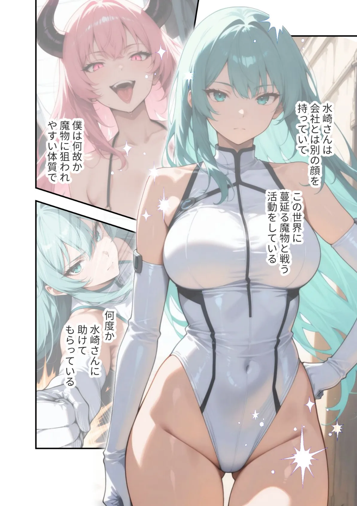 戦うエッチなお姉さんの特濃魔力サーバーになる話 (2) モザイク版 4ページ